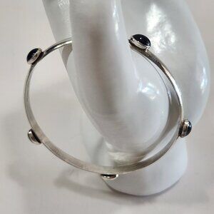 Rare Vintage Tulla Booth Black Onyx Sterling Silver Bangle Bracelet